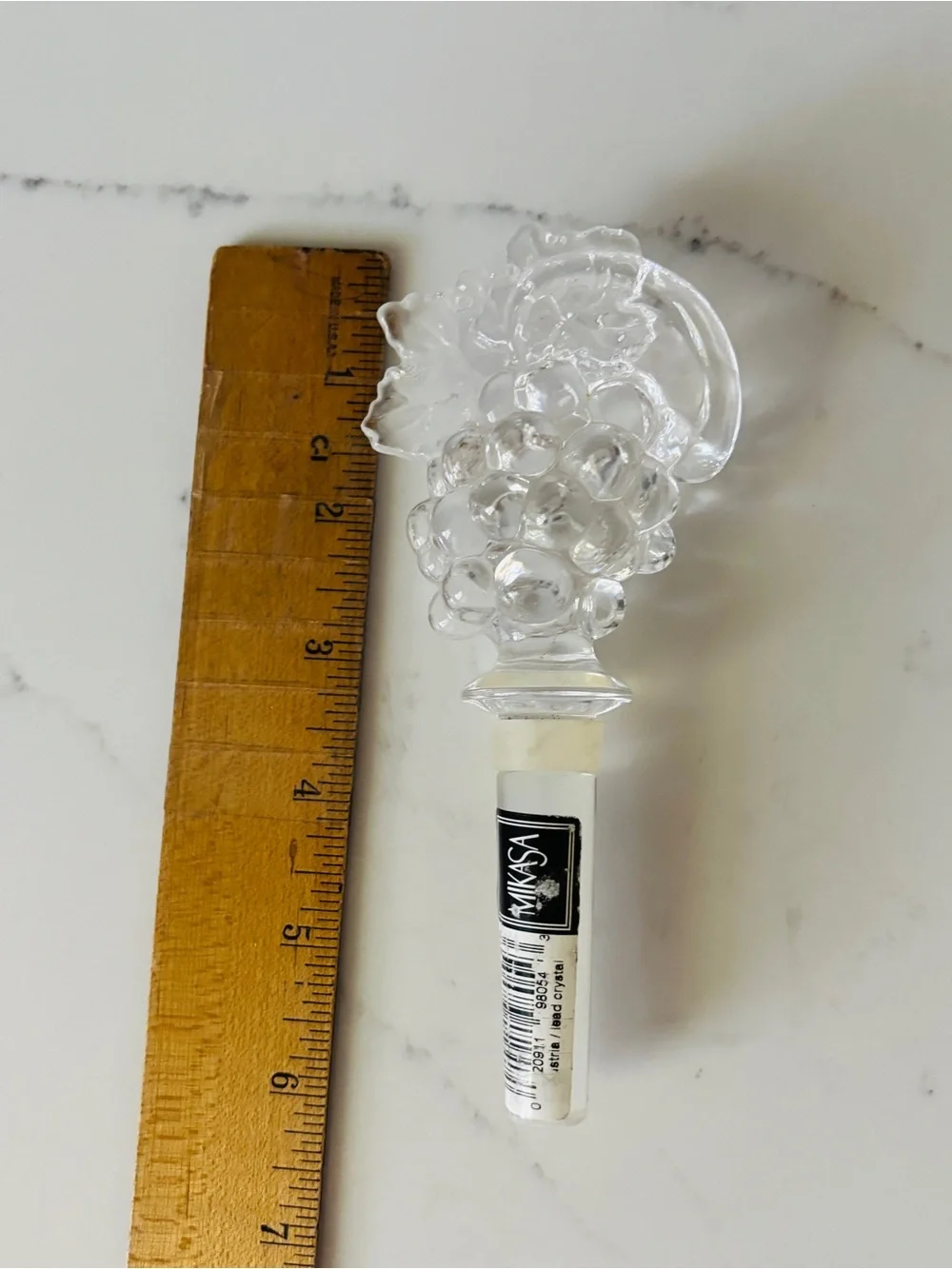 MIKASA Full Lead Crystal Glass Wine Bottle Stopper  Grapes Germany